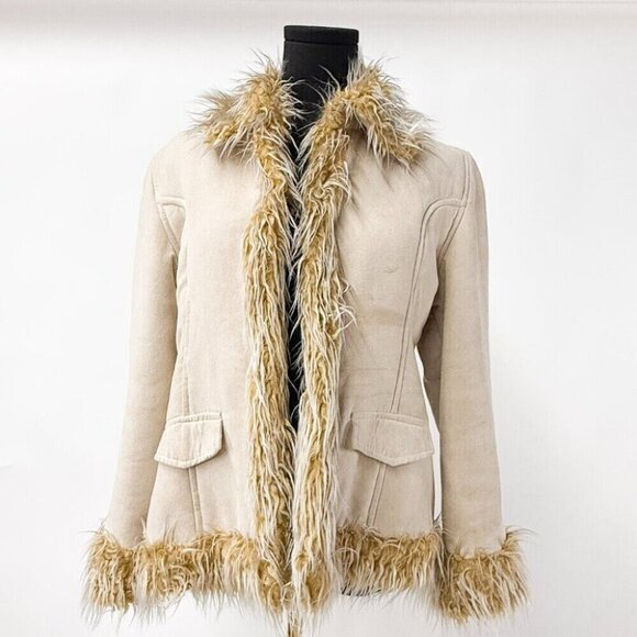 STO4 Women's MONGOLIAN SHERPA FAUX FUR Jacket JAPANESE BRAND - Picture 2 of 8